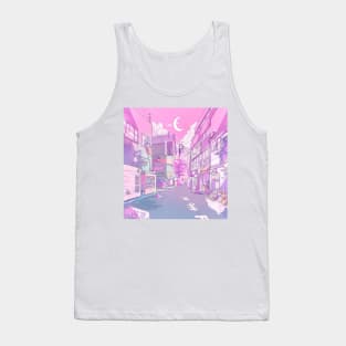 Japanese Pink Moonlight Tank Top